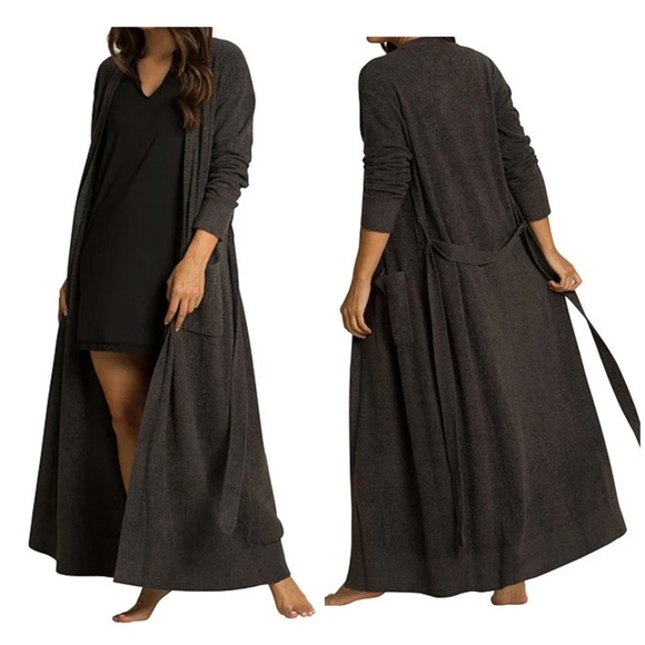 Barefoot Dreams Other - Barefoot Dreams CozyChic Lite Long Robe S / M Medium Women's Carbon Gray Soft